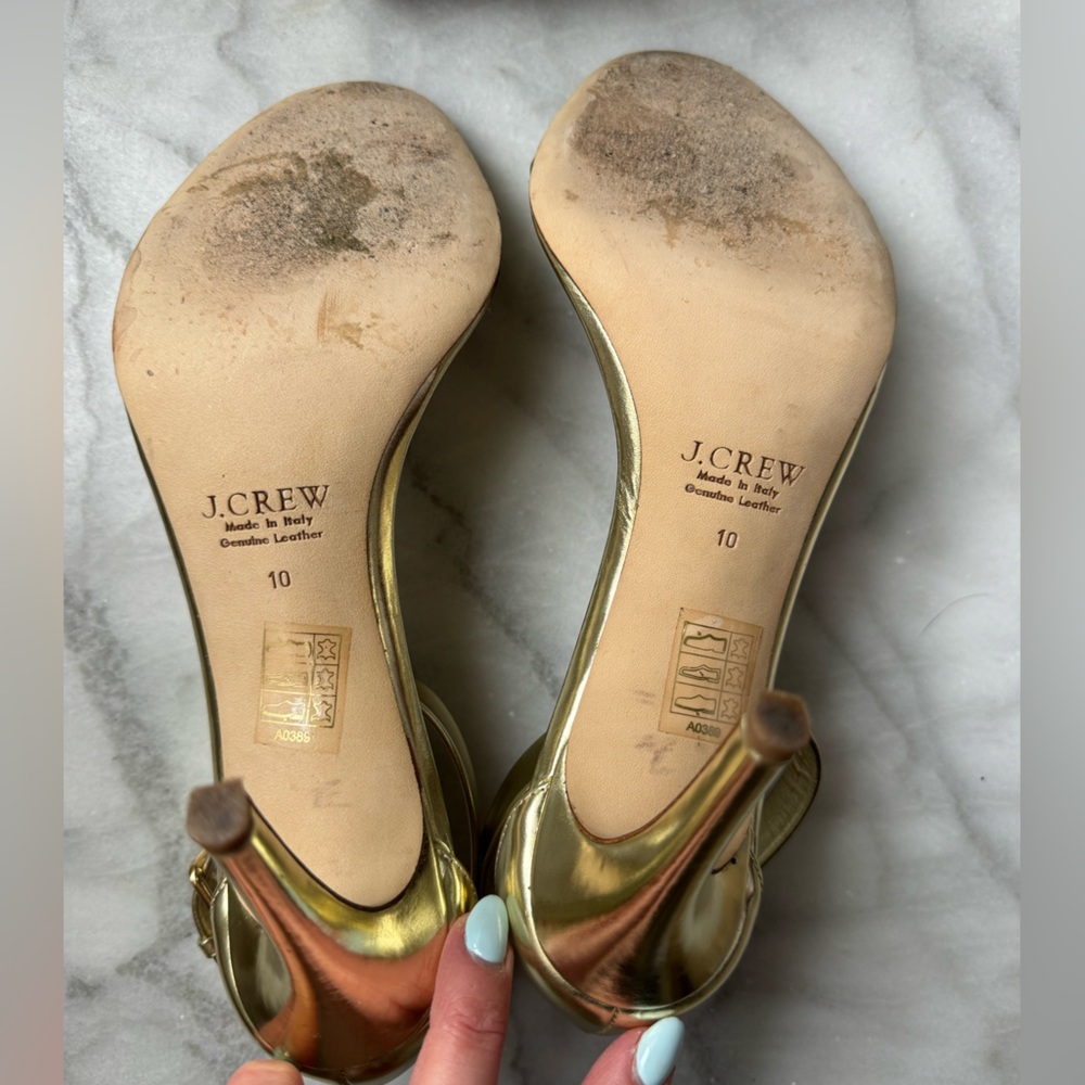 J. Crew Mirror Metallic High Heel Sandals - Picture 7 of 8